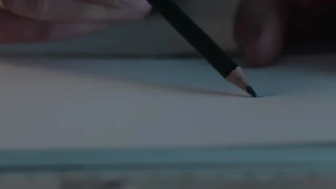 Hand drawing a straight lines with a pencil. Stock Footage 265247458