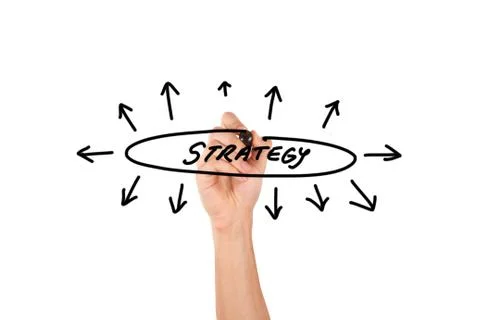 Hand drawing strategy scheme Stock Photos