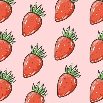 Hand drawing strawberry pattern illustration vector. 스톡 일러스트
