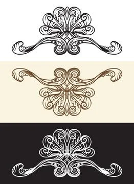Hand drawing swirl monogram vector design element 스톡 일러스트