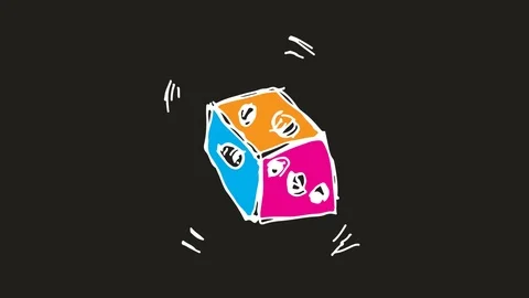 Hand drawing symbol black screen with theme of dice Stock Footage 100644261