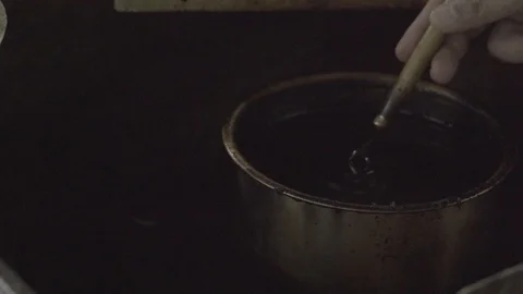 Hand Drawing tool in Batik factory Penang Stock Footage 108797656