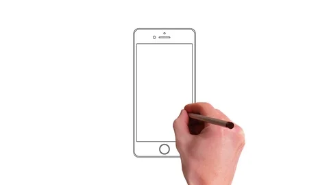 Hand drawing touch screen smart phone animation Stock Footage 86705562