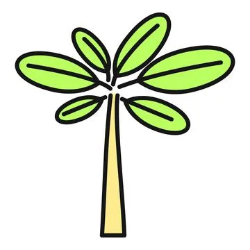 Hand drawing tropical palm tree icon doodle style Stock Illustration