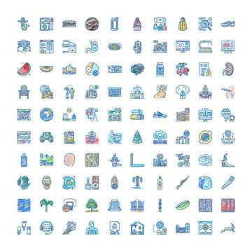Hand drawing various doodle elements creative icon set Ilustración de archivo