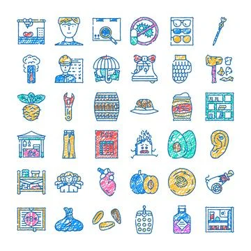 Hand drawing various doodle objects and symbols Stock Illustration