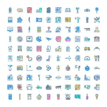 Hand drawing various doodle objects and symbols collection Stock Illustration