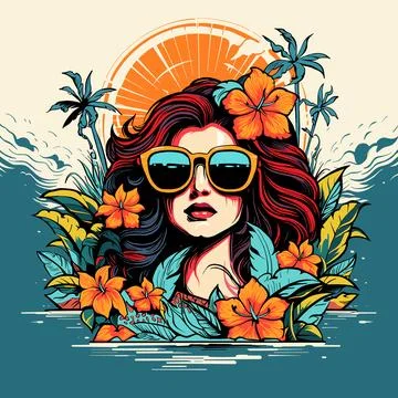Hand drawing vector picture of summer time Stock Illustration