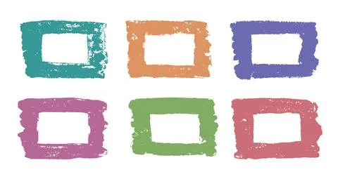 Hand drawing vector square design elements. Colored funny copy space set Stock Illustration