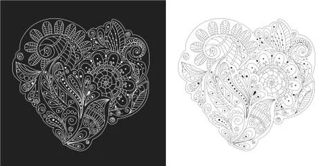 Hand drawing vector zentangle element black and white Stock Illustration