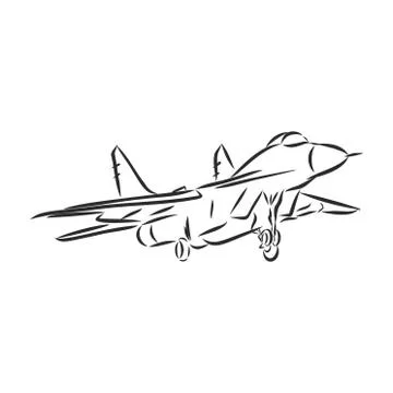 Sketch of a fighter plane on Craiyon