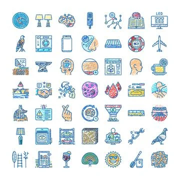 Hand drawing web icons collection doodle style イラスト素材