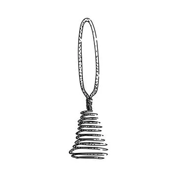 Hand drawing whisk kitchen utensil preparing food Stock Illustration