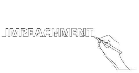 Hand drawing word of impeachment Stock Illustration