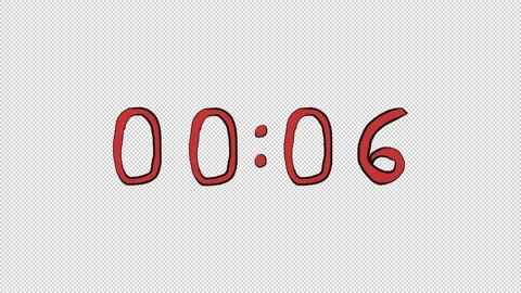 Hand drawn 10 second countdown timer in doodle digital clock style Video stock 348588658