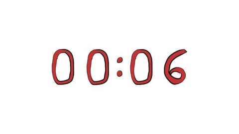 Hand drawn 10 second countdown timer in doodle digital clock style on white Video stock 348588698