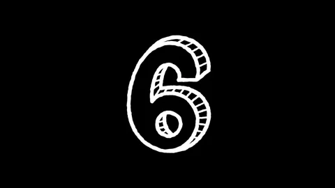 Hand-Drawn 10 Seconds Countdown Timer on Black Background Stock Footage 314118109