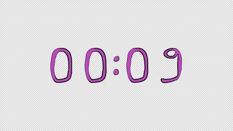 Hand drawn 15 second countdown timer in doodle digital clock style Video stock 348588859