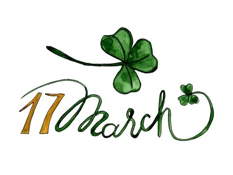 Hand drawn 17th of March date Stock Photos