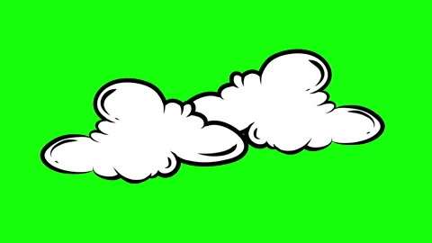 Hand drawn 2 clouds render Stock Footage 243428454