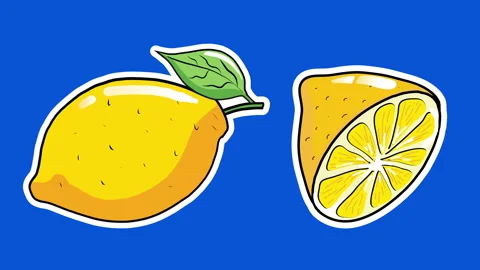 HAND DRAWN 2 LEMONS STICKERS 4K 스톡 동영상 243193750