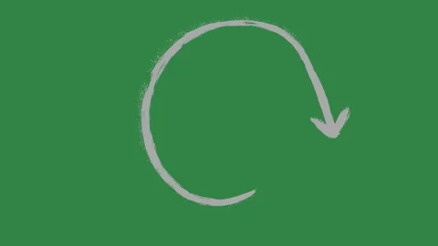 Hand drawn 2d animated arrow pointer on a green screen background Video stock 329940587