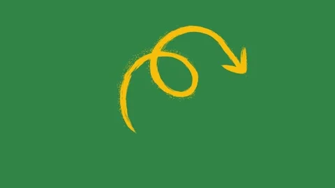 Hand drawn 2d animated arrow pointer on a green screen background Stock Footage 329940591