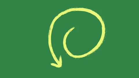Hand drawn 2d animated arrow pointer on a green screen background Stock Footage 329940600