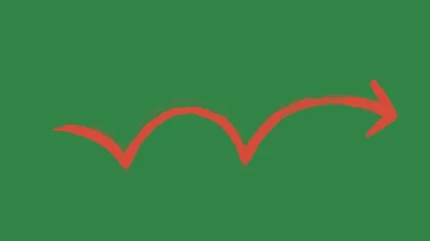 Hand drawn 2d animated arrow pointer on a green screen background Stock Footage 329940601