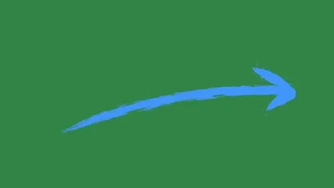 Hand drawn 2d animated arrow pointer on a green screen background Stock Footage 329940603