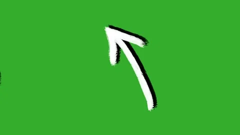 Hand drawn 2d animated arrow pointer on a green screen background Stock Footage 329940609