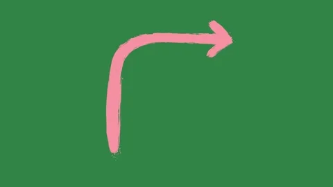 Hand drawn 2d animated arrow pointer on a green screen background Stock Footage 329940610