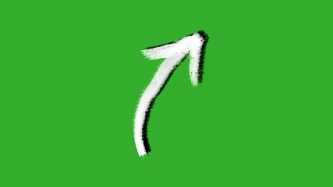 Hand drawn 2d animated arrow pointer on a green screen background Stock Footage 329940614