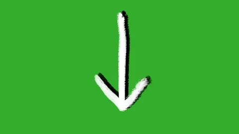 Hand drawn 2d animated arrow pointer on a green screen background Stock Footage 329940615