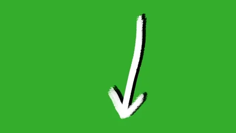 Hand drawn 2d animated arrow pointer on a green screen background Stock Footage 329940617