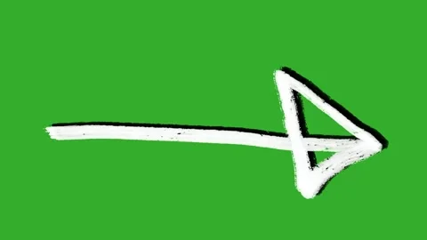 Hand drawn 2d animated arrow pointer on a green screen background Stock-Footage 329940623