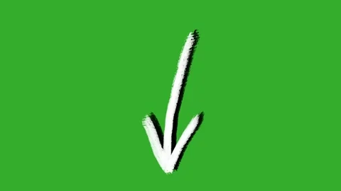 Hand drawn 2d animated arrow pointer on a green screen background Stock Footage 329940628