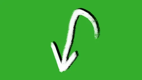 Hand drawn 2d animated arrow pointer on a green screen background Vídeos de archivo 329940629
