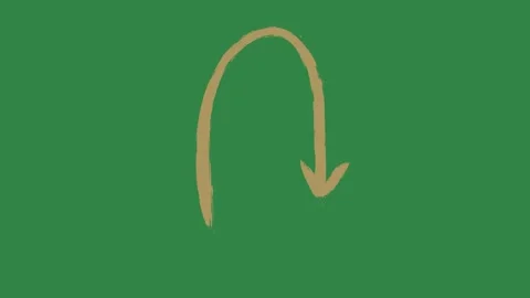 Hand drawn 2d animated arrow pointer on a green screen background Stock Footage 329940638