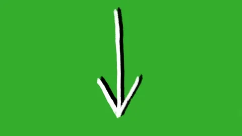 Hand drawn 2d animated arrow pointer on a green screen background Stock Footage 329940641