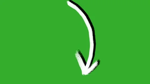Hand drawn 2d animated arrow pointer on a green screen background Vídeo Stock 329940673