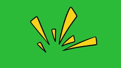 Hand Drawn 2D Animated Cartoon Shock Impact Wedge Explosion Element Stock Footage 339335361