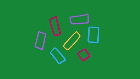 Hand Drawn 2D Animated Confetti Shapes Colorful Celebration Motion Graphic Vidéo 334608782