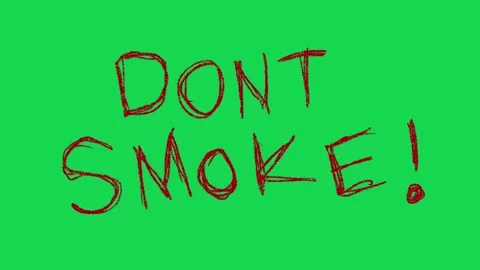 Hand Drawn 2D Animated Don't Smoke Text Red Scribble Warning Motion Graphic Stock Footage 334608668