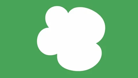 Hand Drawn 2D Animated Fluffy White Thought Bubble Element on Green Screen Stock Footage 339335132