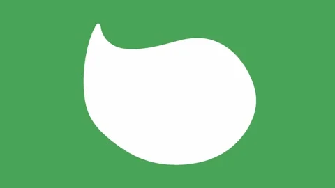 Hand Drawn 2D Animated Fluid White Fluidic Speech Bubble Element on Green Screen Stock Footage 339335134
