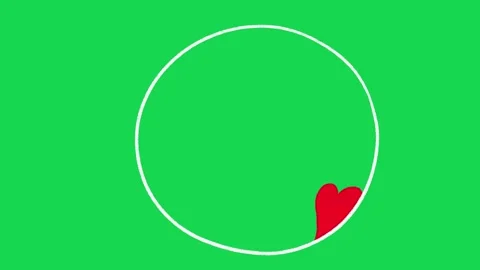 Hand Drawn 2D Animated Heart Circle Frame Love Motion Graphic Element Видео 334608774