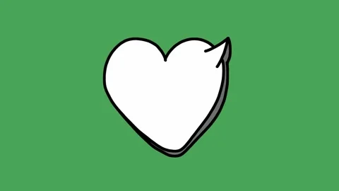 Hand Drawn 2D Animated Heart Shaped Comic Speech Bubble on Green Screen Stock Footage 339335141