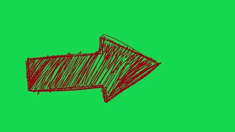 Hand Drawn 2D Animated Red Scribble Arrow Indicator Motion Graphic Element Vídeos de archivo 334608622
