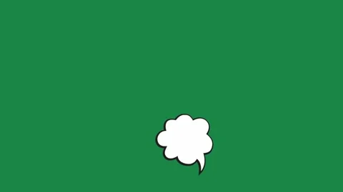 Hand Drawn 2D Animated White Comic Book Explosion Speech Bubble on Green Screen Видео 336578601